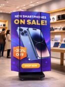 Écran d'affichage LED tri-pliant double face