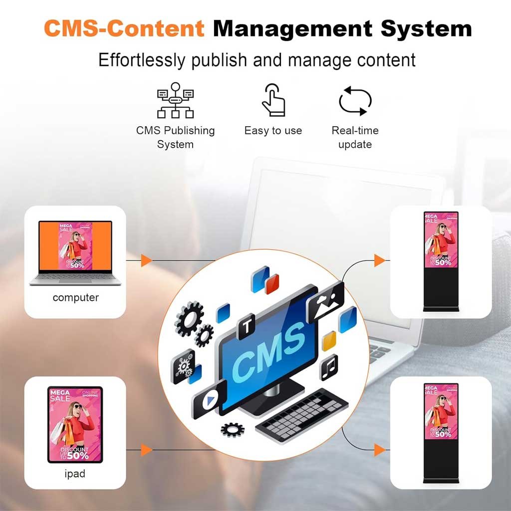 Totem vidéo publicitaire LCD Full HD 43'' - IP20 – Image 2