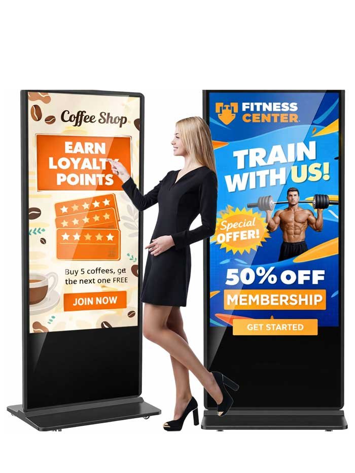 Totem vidéo publicitaire LCD Full HD 43'' - IP20