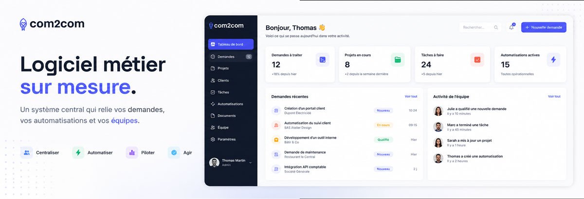 Logiciel métier sur mesure conçu par Com2Com